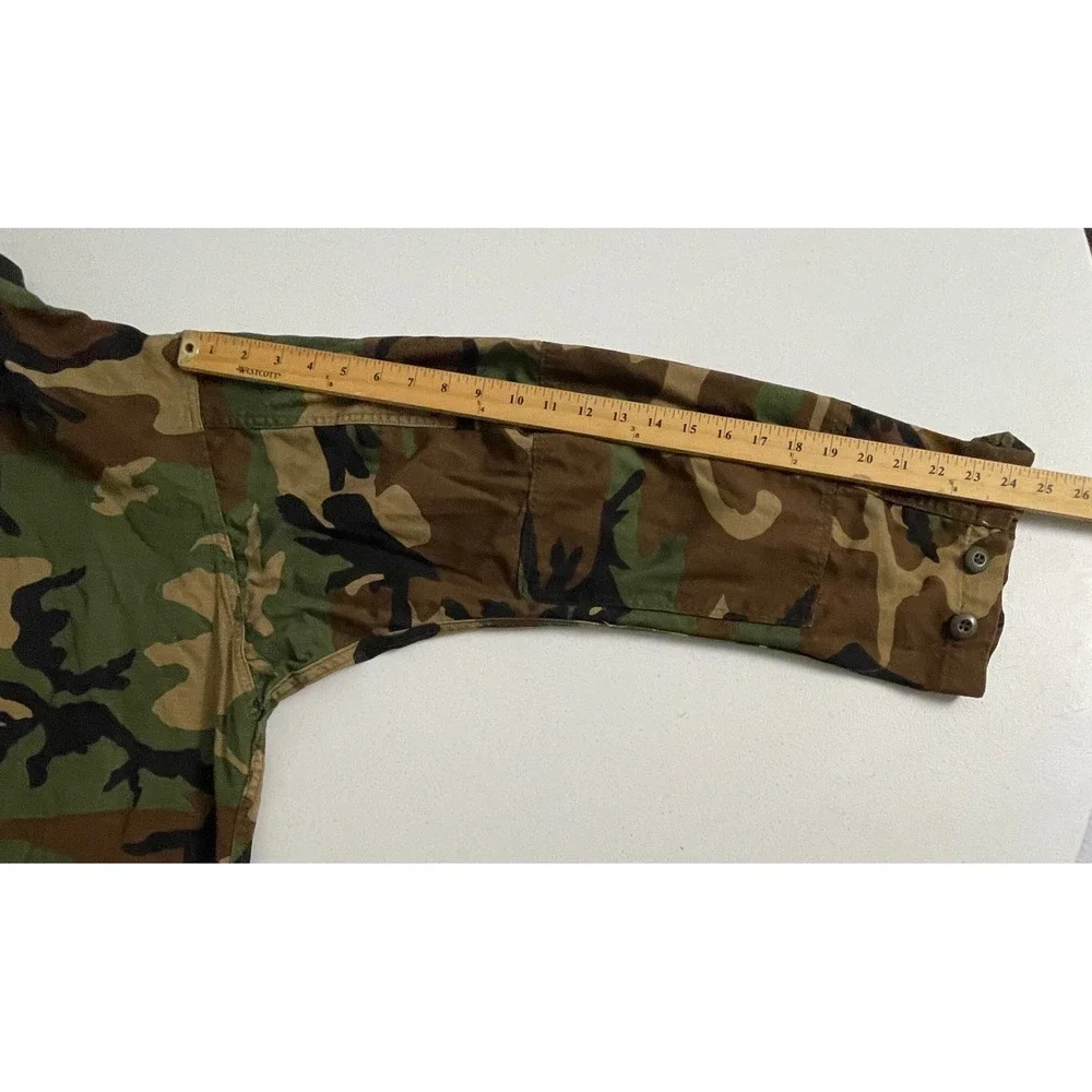 Vintage US Military Woodland Camo BDU Field Jacket Large Regular 1985 Ripstop - Picture 10 of 12
